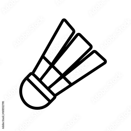 Shuttlecock vector icon for badminton and racket sports – outline style