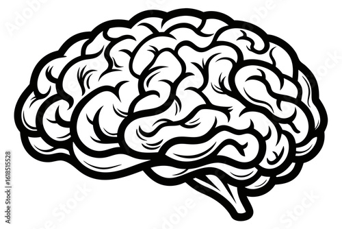 brain black and white silhouette