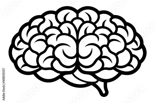 brain black and white silhouette