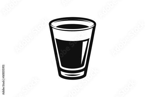 glass of water black and white silhouette