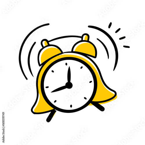 Time Alert – Hand Drawing Icon for Web and Graphic Design
