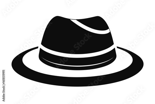fedora hat black and white silhouette