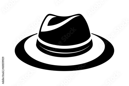 fedora hat black and white silhouette