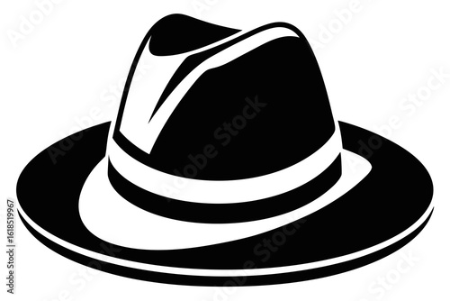 fedora hat black and white silhouette
