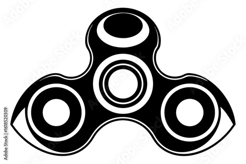 fidget spinner black and white silhouette