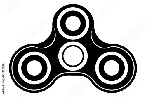 fidget spinner black and white silhouette