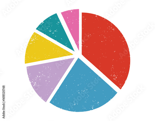 Free Download Colorful pie chart business icon. Simple pie chart circle diagram texture style. pie chart cartoon hand drawn doodle style - GFXLoad