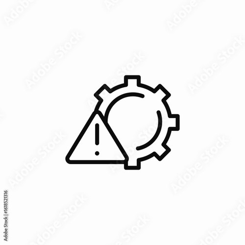 gear warning issue icon sign vector