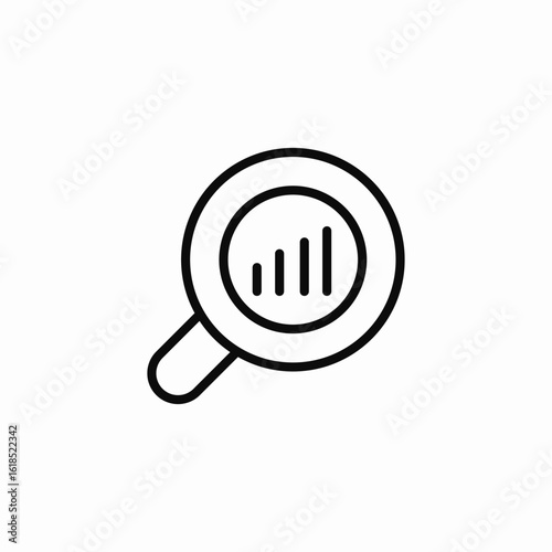 magnifying glass chart icon sign vector