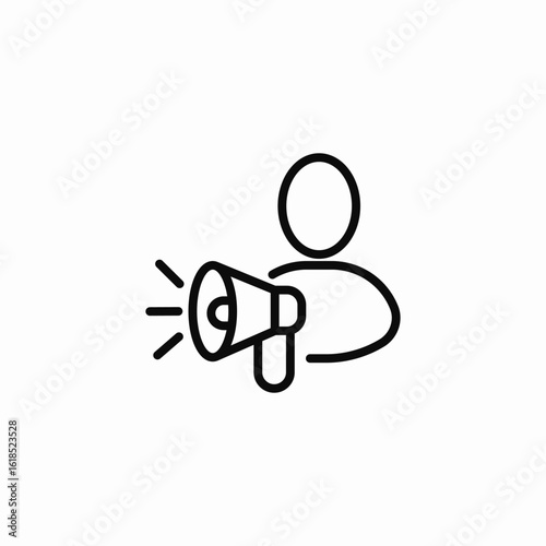 person megaphone announcement icon sign vector