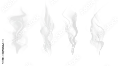 Realistic steam or smoke on hot tea, coffee, food.
PNG Stock royalty free.	