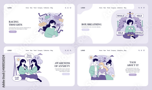 Mental Health Awareness Vector Illustrations Set