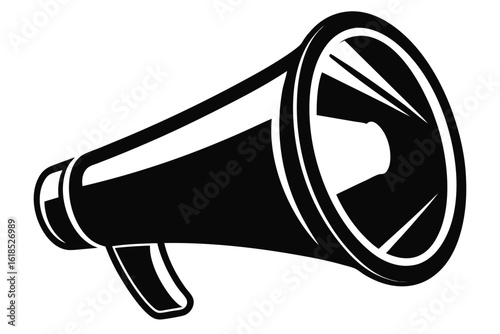 megaphone black and white silhouette