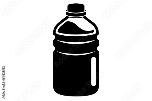  plastic water bottle black and white silhouette