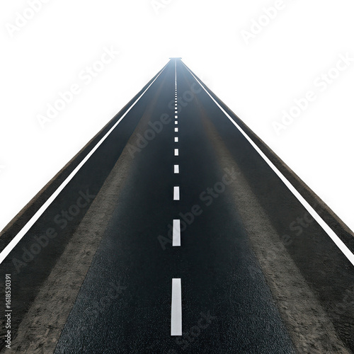 Wallpaper Mural Perspective view of a dark highway with white lane markings isolated on transparent background Torontodigital.ca