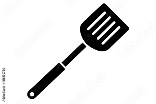 vector spatula black and white silhouette
