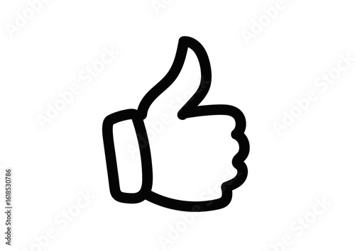 いいねのアイコン「ナイス（好き、賛成、いいね、正、サムズアップ）」#050505, A hand-drawn icon "Nice (like, approve, like, thumbs up)"	