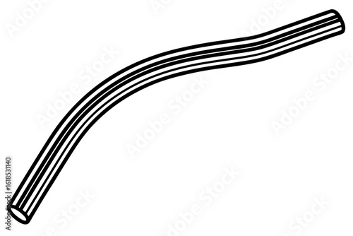 straw bend black and white line art silhouette