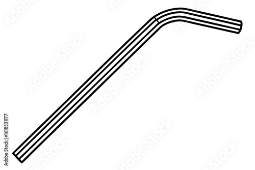 straw bend black and white line art silhouette