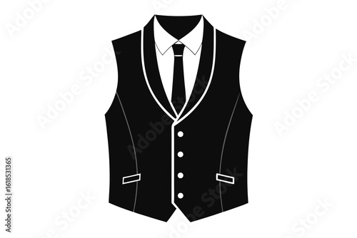  suit vest black and white silhouette