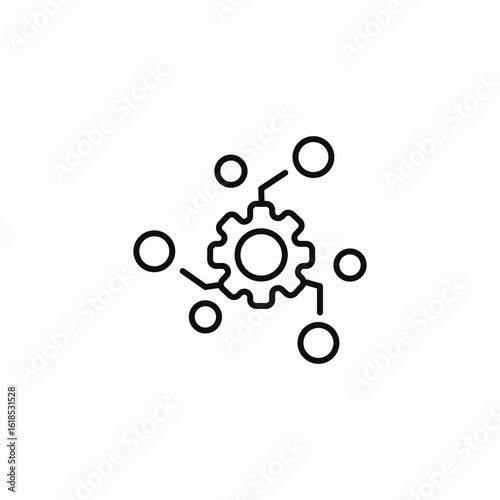 decentralized gear network icon sign vector