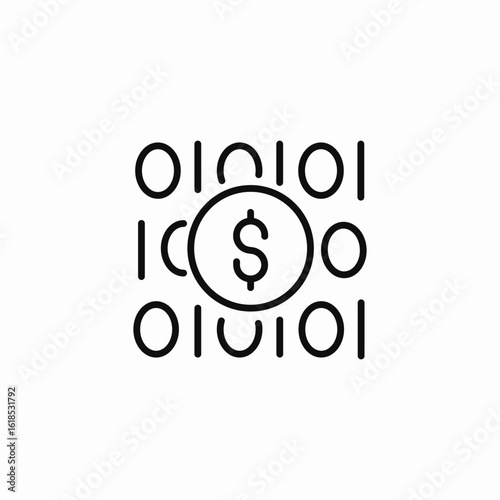 digital currency concept icon sign vector