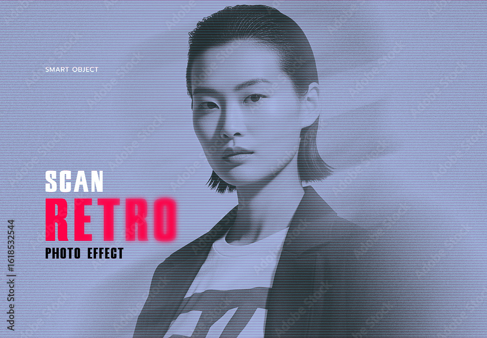 Retro Scan Photo Effect Stock Template | Adobe Stock