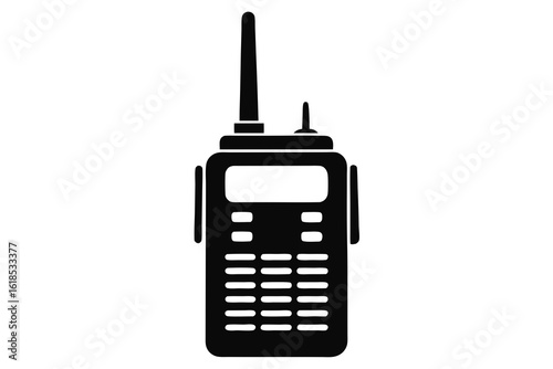 walkie talkie black and white silhouette