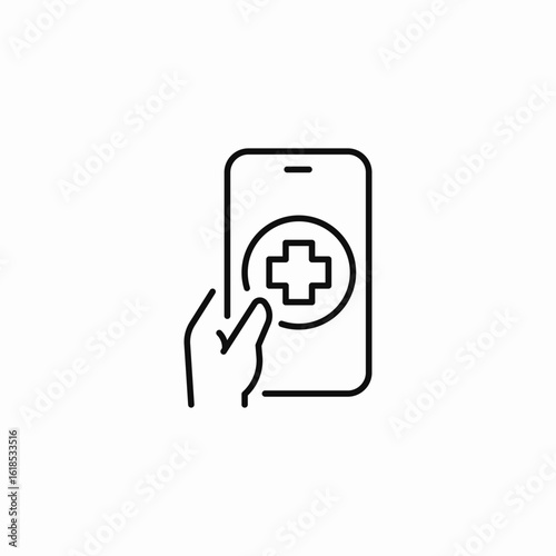 hand phone medical icon sign vector