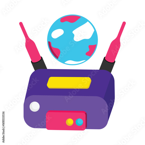 Wifi Router Vector style icon. Eps 10 file