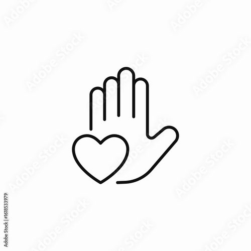 heart hand care icon sign vector