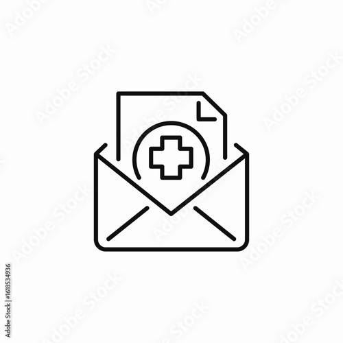 medical mail envelope icon sign vector