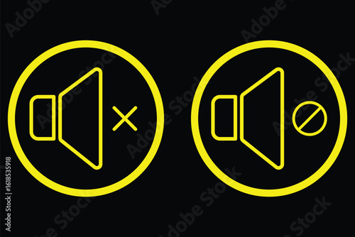 Mute icon outline illustration vector symbol. set of speaker volume icons vector symbol isolated on white. Sound off and on icon, an icon that increases and reduces the sound. Icon showing the mute