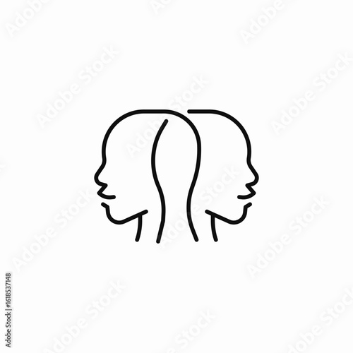 two face profiles icon sign vector