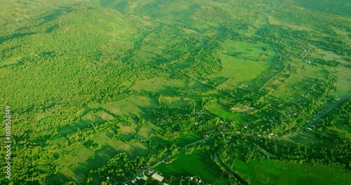 Drone Footage of Terraced Farming at Foothills