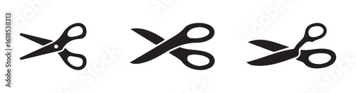 Scissors icon design, Simple scissor silhouettes in different styles. simple silhouette graphic design element. vector illustration eps 10