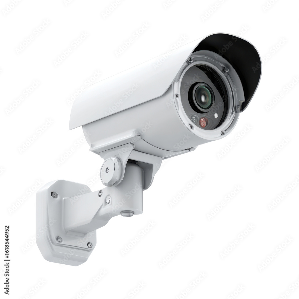 White surveillance camera with adjustable mount security technology, Isolated On White, Png Transparent, Cut Out White surveillance camera with adjustable mount security technology, Isolated On White, Png Transparent, Cut Out