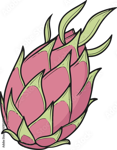 Vector Illustration of a Dragon on White Background