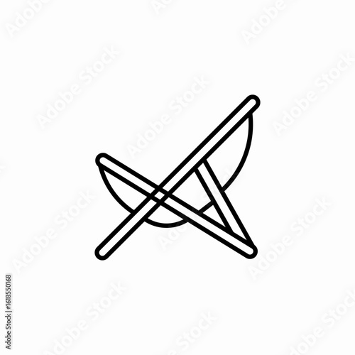 foldable beach chair icon sign vector