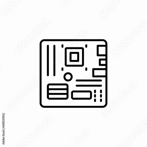 motherboard computer hardware icon sign vector
