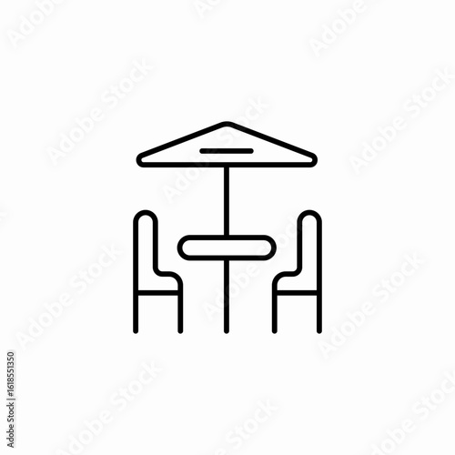 outdoor cafe seating icon sign vector