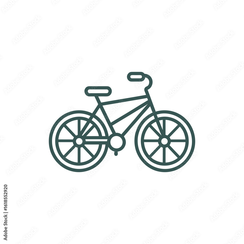 Fototapeta premium Minimalistic illustration of a bicycle on a plain background, ideal for transport-themed designs