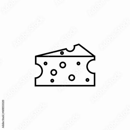 triangle cheese slice icon sign vector