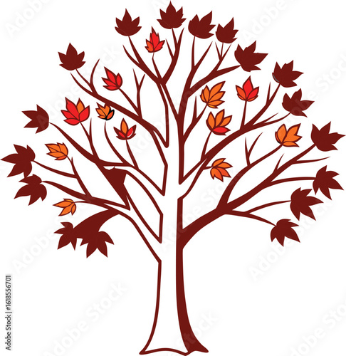 autumn tree with leaves