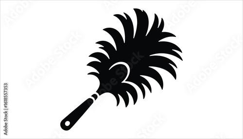 Feather Duster Silhouette Vector for Cleaning and Housekeeping Icon Set