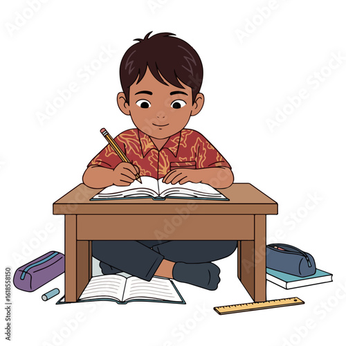 boy reading a book