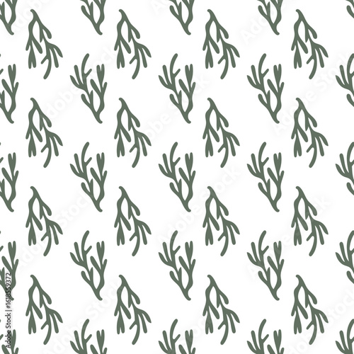 Underwater botanical vector design with elegant sea plants. 