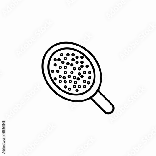 oval hair brush icon sign vector