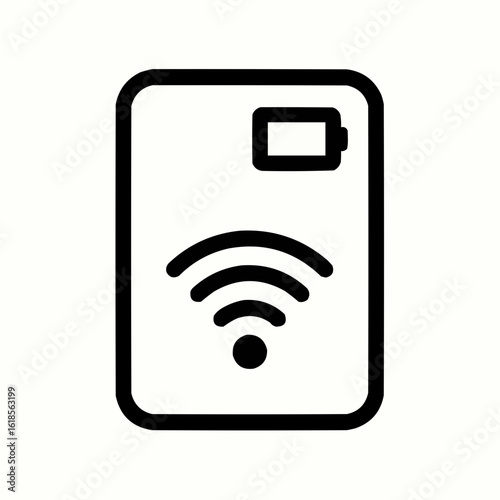 Mobile Hotspot. Small rectangle with signal waves and battery indicator