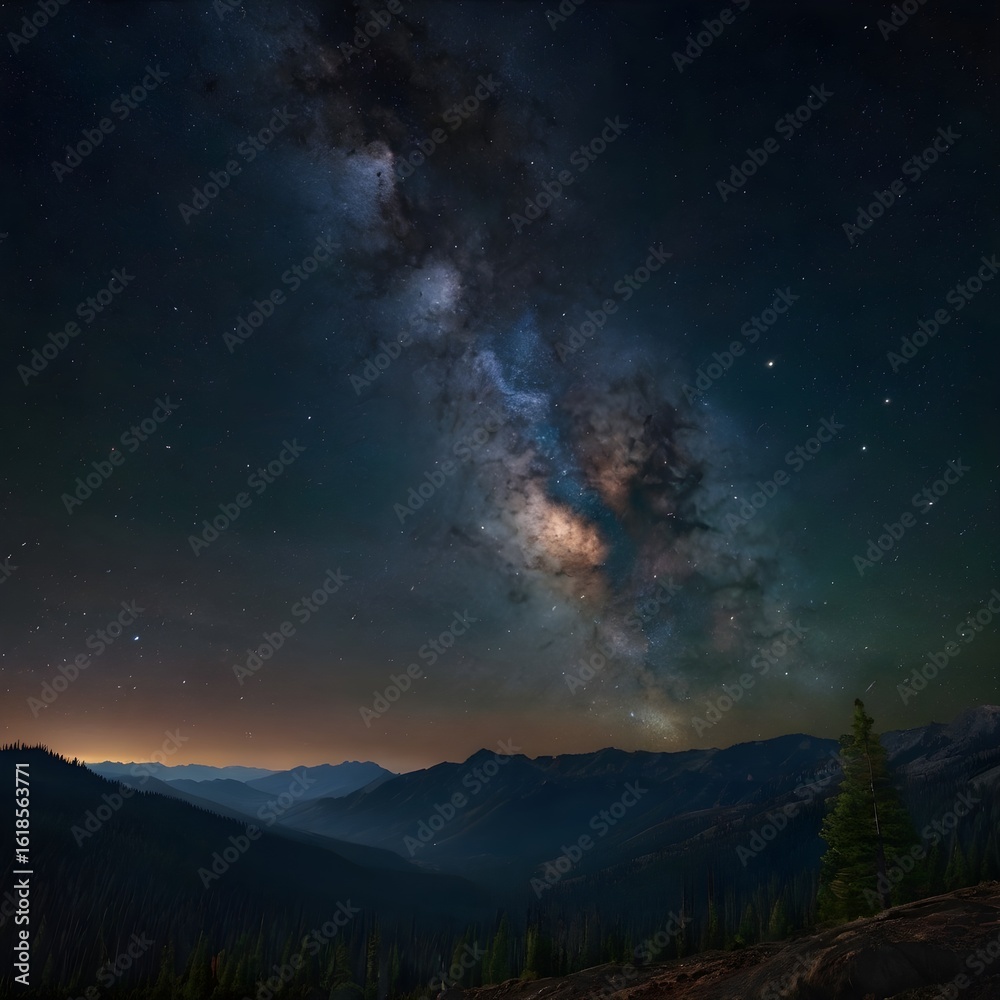 Naklejka premium Milky Way galaxy background
